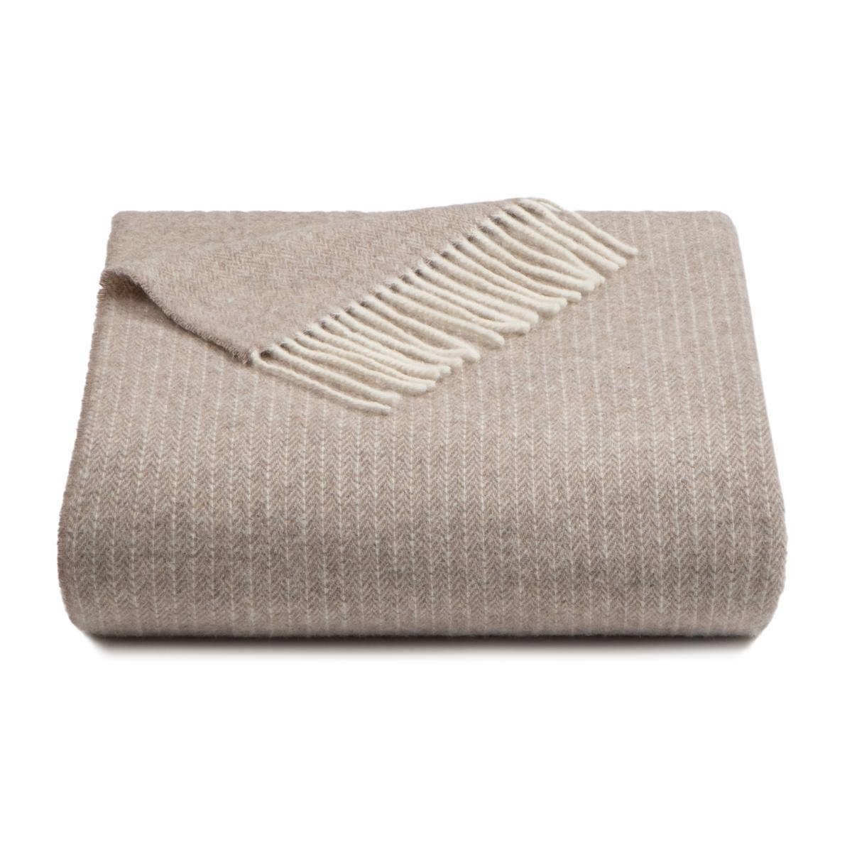Nitra 100 Throw – Manta de Lana Reciclada y Cachemira: Beige