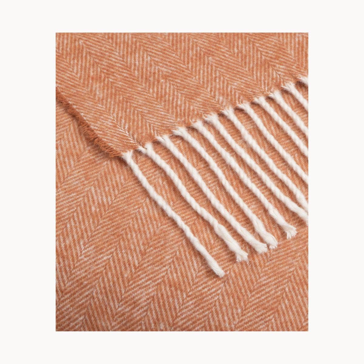 Super Soft Babele Herringbone - Manta de Algodón Reciclado: Marrón oscuro