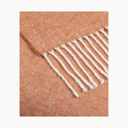 Super Soft Babele Herringbone - Manta de Algodón Reciclado: Marrón oscuro