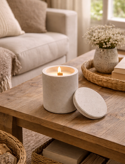 Vela de cerámica y cera de soja