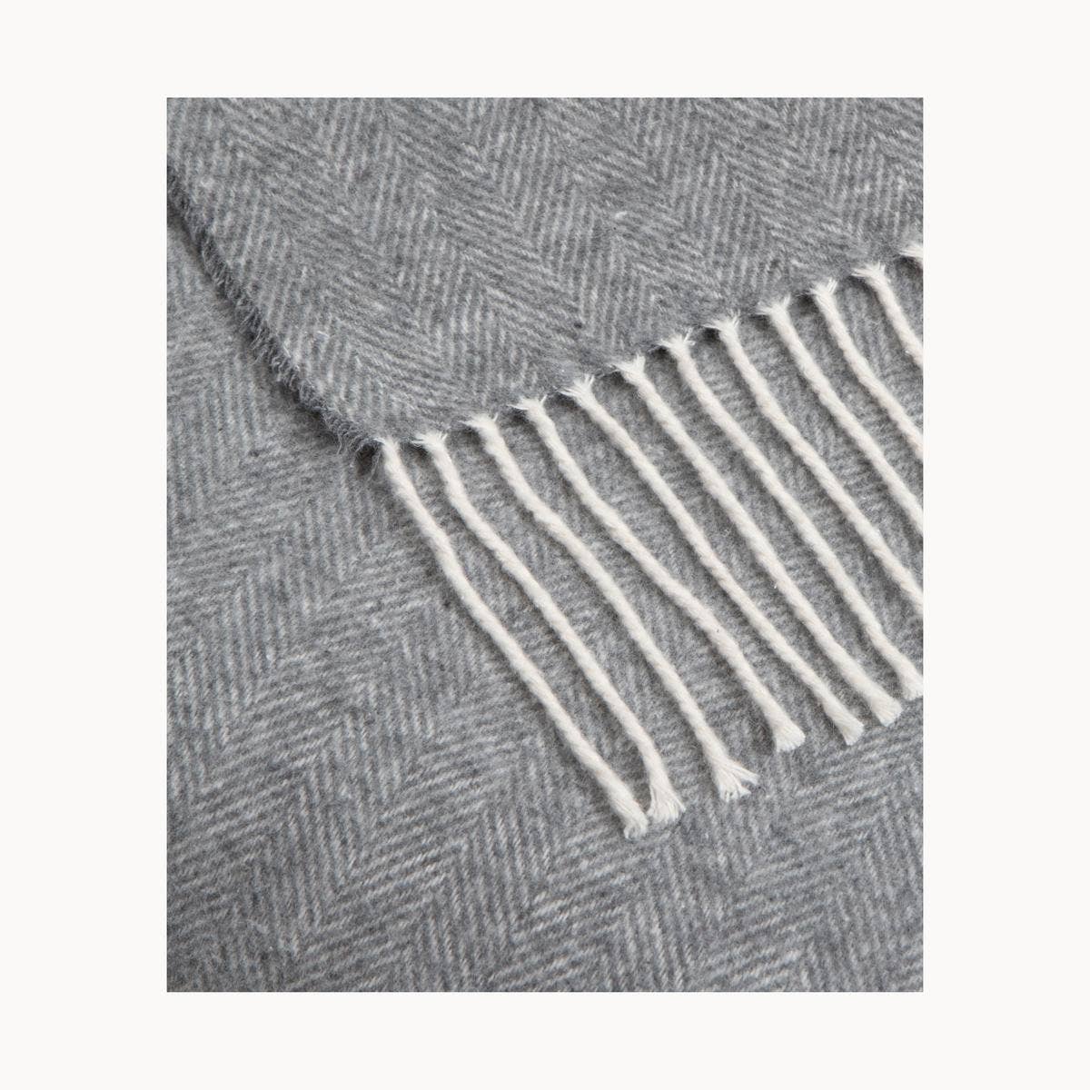 Super Soft Babele Herringbone - Manta de Algodón Reciclado: Azul marino