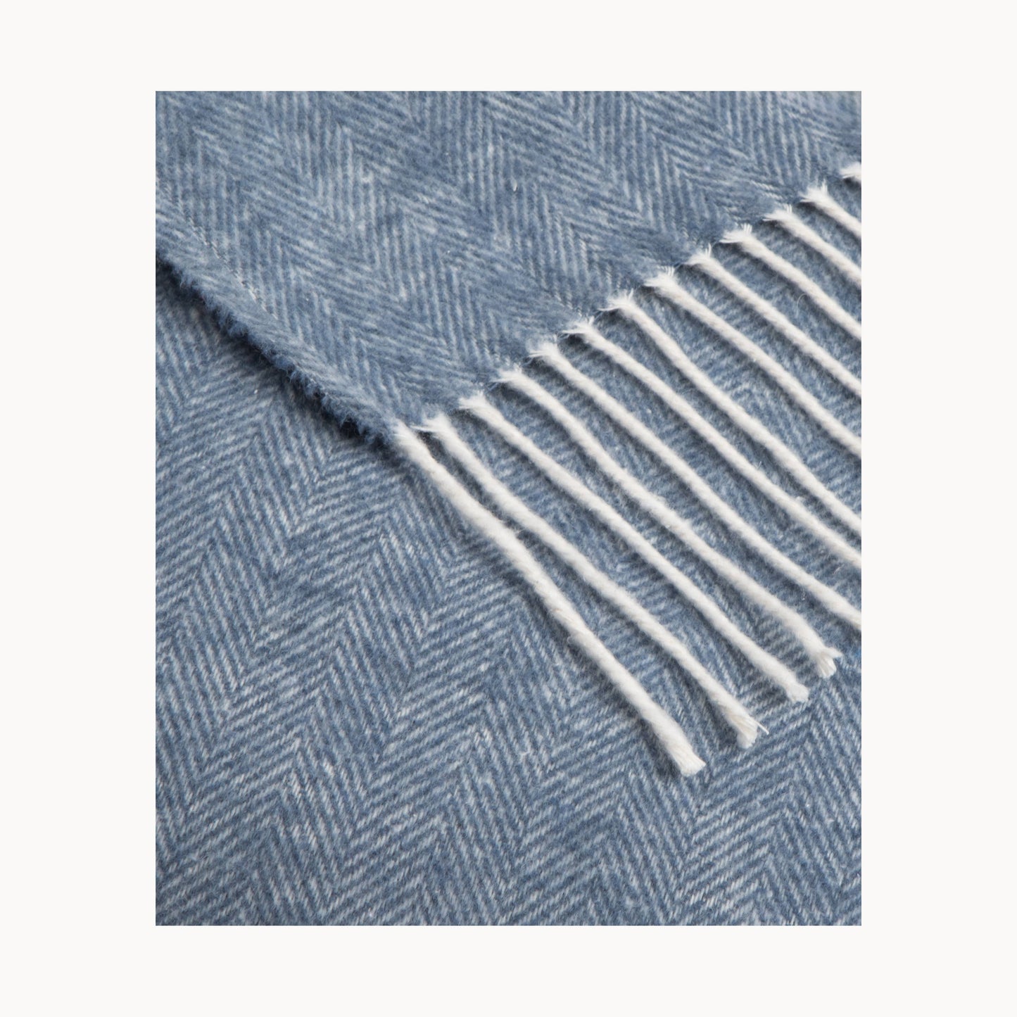 Super Soft Babele Herringbone - Manta de Algodón Reciclado: Azul marino