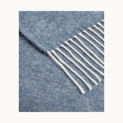 Super Soft Babele Herringbone - Manta de Algodón Reciclado: Azul marino