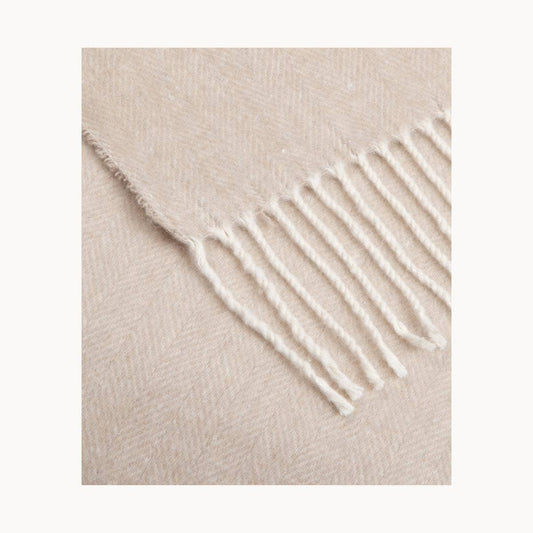 Super Soft Babele Herringbone - Manta de Algodón Reciclado: Seta