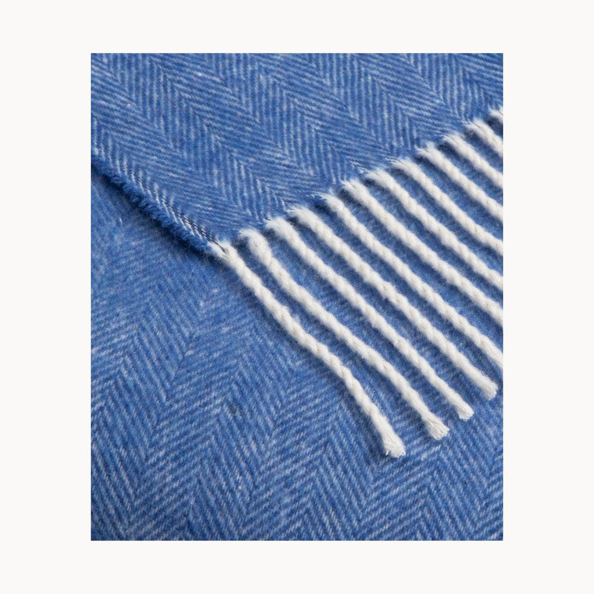 Super Soft Babele Herringbone - Manta de Algodón Reciclado: Marrón oscuro