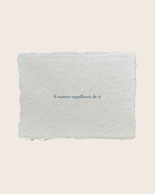 Tarjeta «Estamos orgullosos de ti»