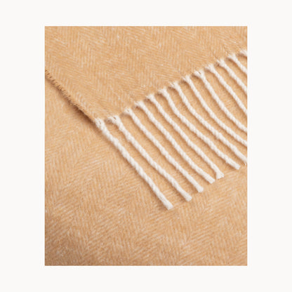 Super Soft Babele Herringbone - Manta de Algodón Reciclado: Marrón oscuro