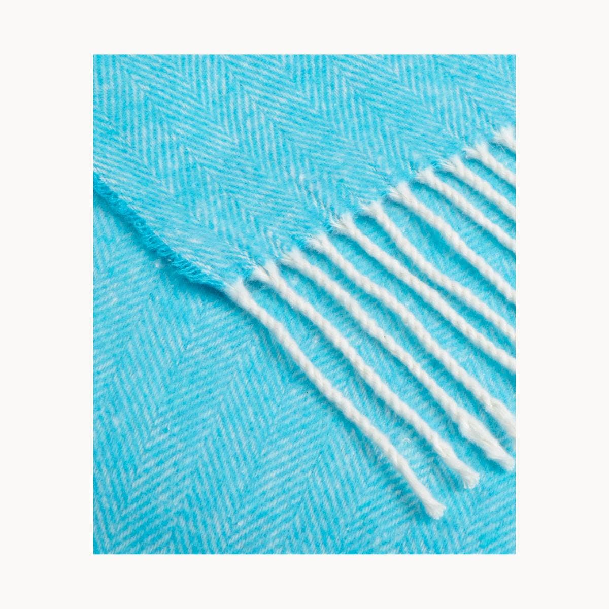 Super Soft Babele Herringbone - Manta de Algodón Reciclado: Azul marino