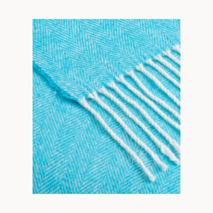 Super Soft Babele Herringbone - Manta de Algodón Reciclado: Azul marino