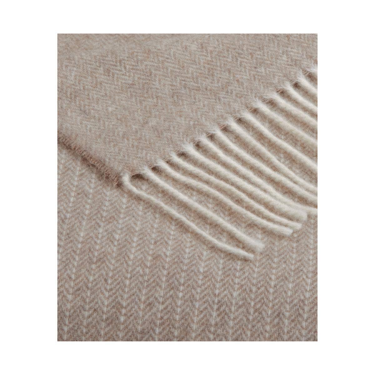 Nitra 100 Throw – Manta de Lana Reciclada y Cachemira: Beige